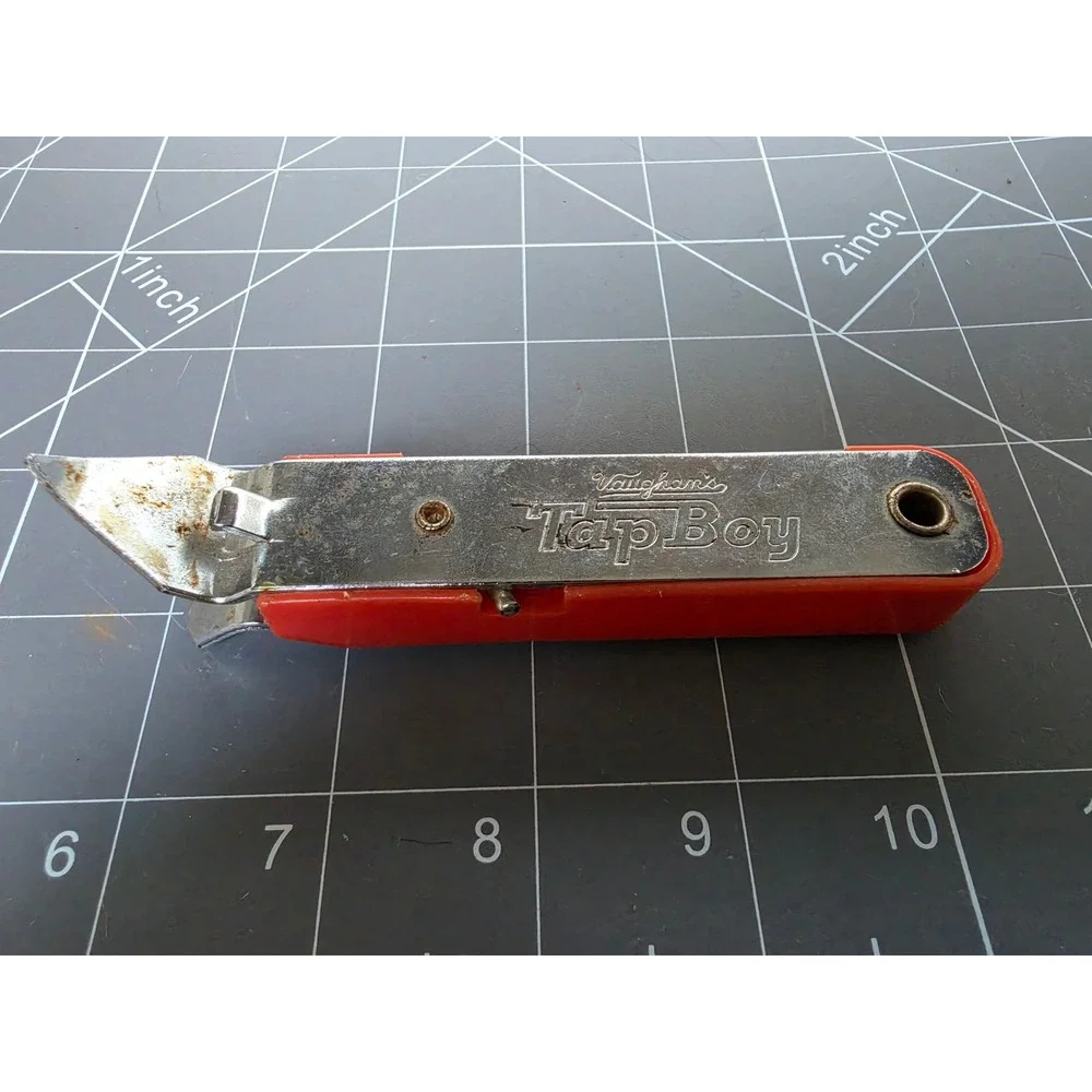 Vintage Vaughans Tap Boy Bottle Can Opener Red Chicago USA Pat 170999 Bar Tool